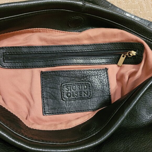 Sigrid Olsen Black Leather Pocketbook. - Picture 5 of 8